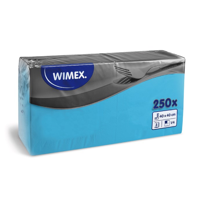 obrúsky 3-vrstvové, 40 x 40 cm svetlo modré [250 ks]