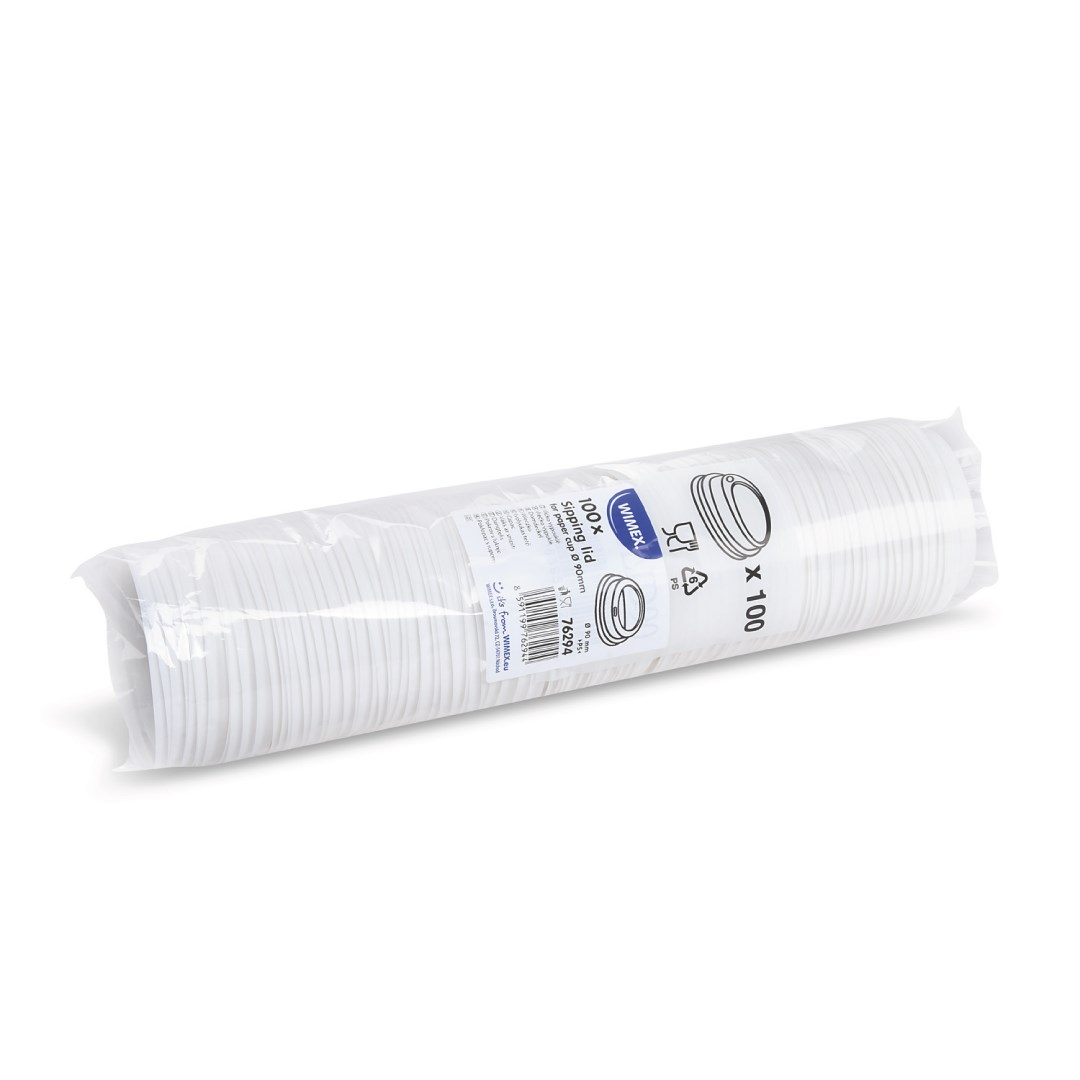 viečko vypuklé biele pre papierové tégliky priem 90mm 100ks (PS)