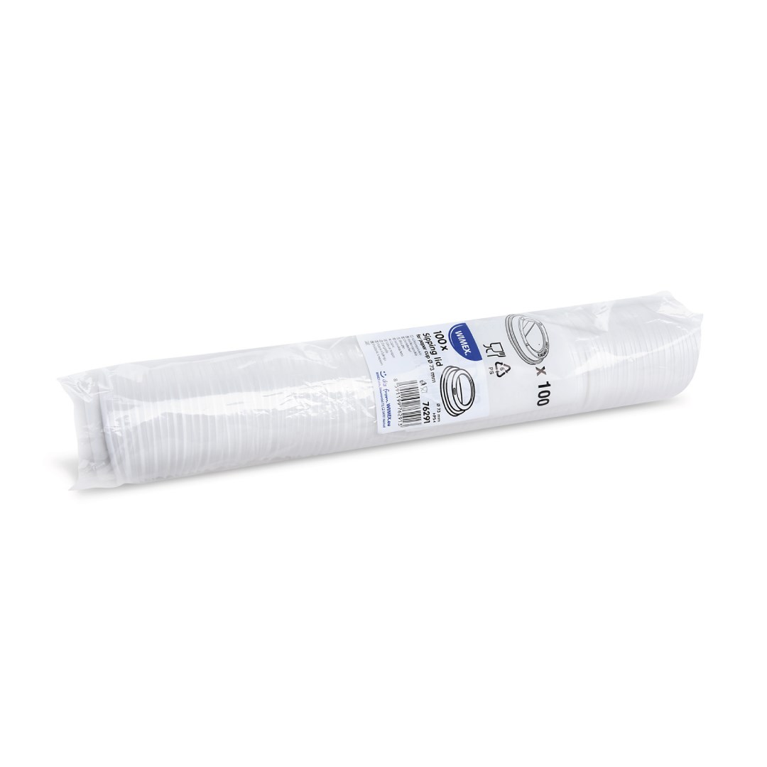 viečko vypuklé biele pre papierové tégliky priem 73mm 100ks (PS)