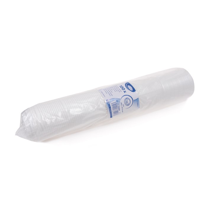 viečko vypuklé biele pre papierové tégliky priem 73mm 100ks (PS)