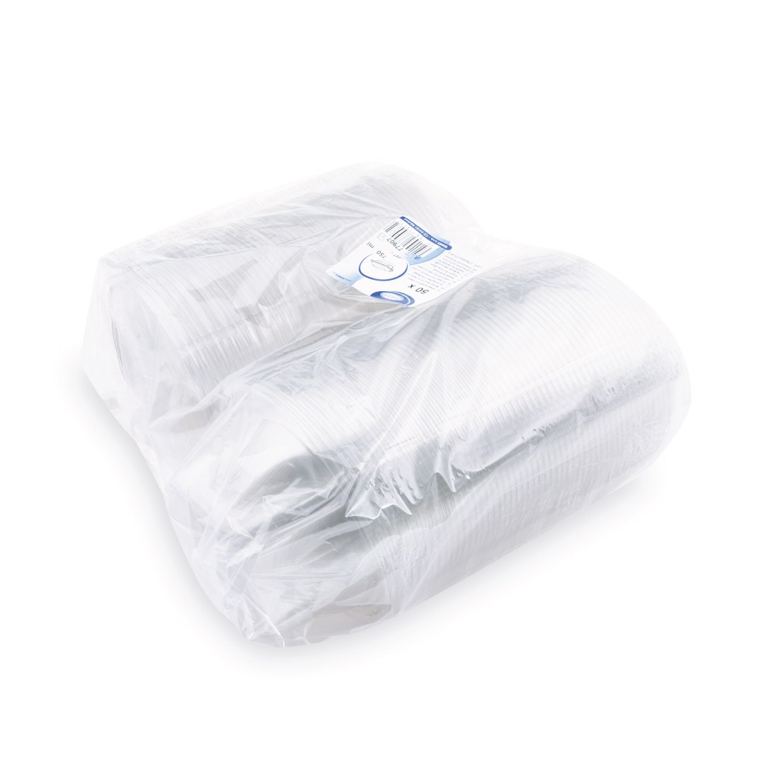 miska guľatá s viečkom 750ml 50ks, PET priehľadná