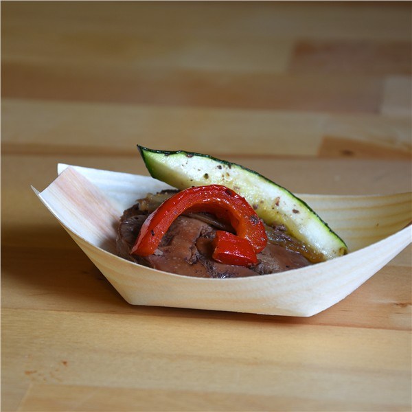 Fingerfood miska drevená, lodička 11x7cm 100ks