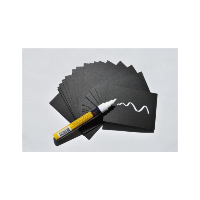 TAG A8 writing board, black, set of 20 pcs + 1x marker and 6x stand