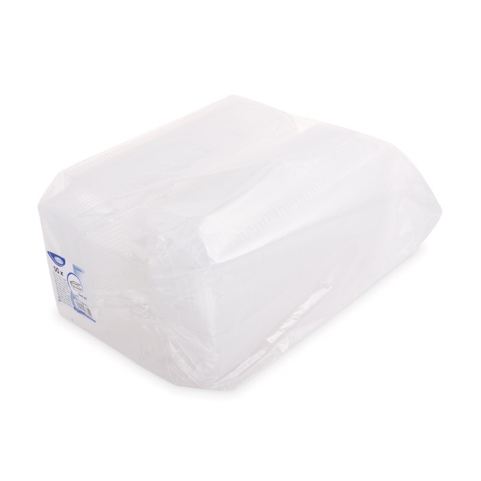 miska oválna s viečkom 1000ml 50ks, PP priehľadná