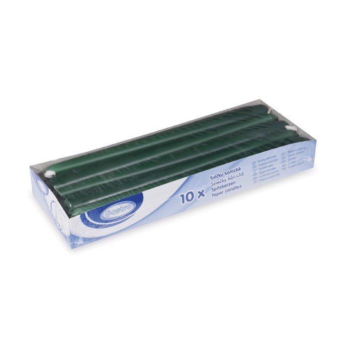 Taper candle 240 mm dark green