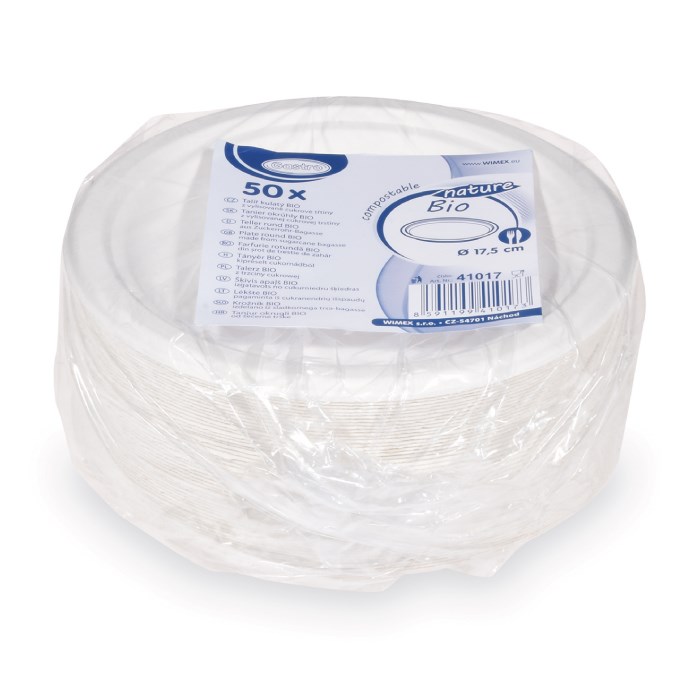 round plate BIO sugar cane Ø 17.5 cm 50 pcs