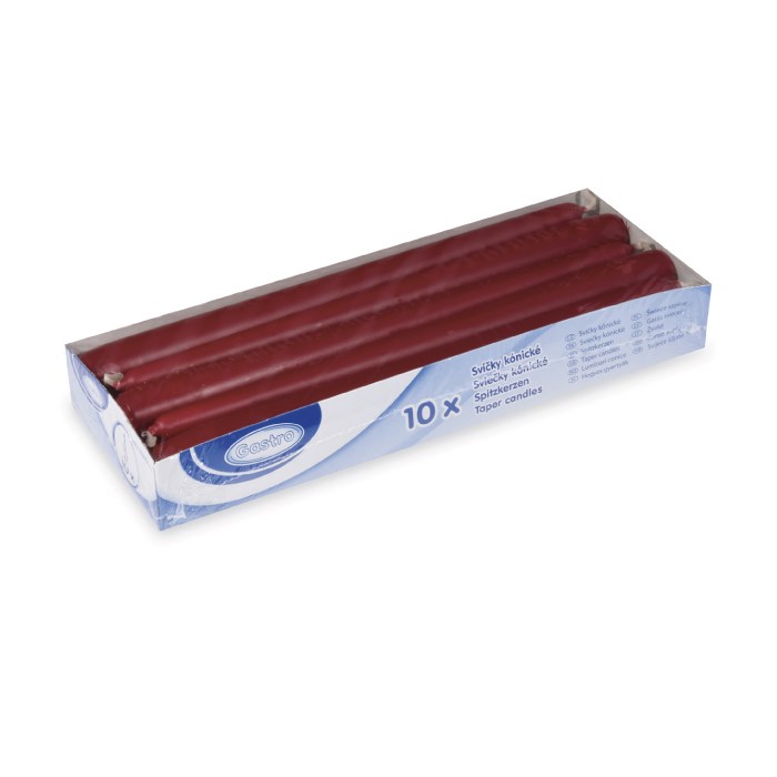 sviečky 24 cm / 10 ks bordó kónické