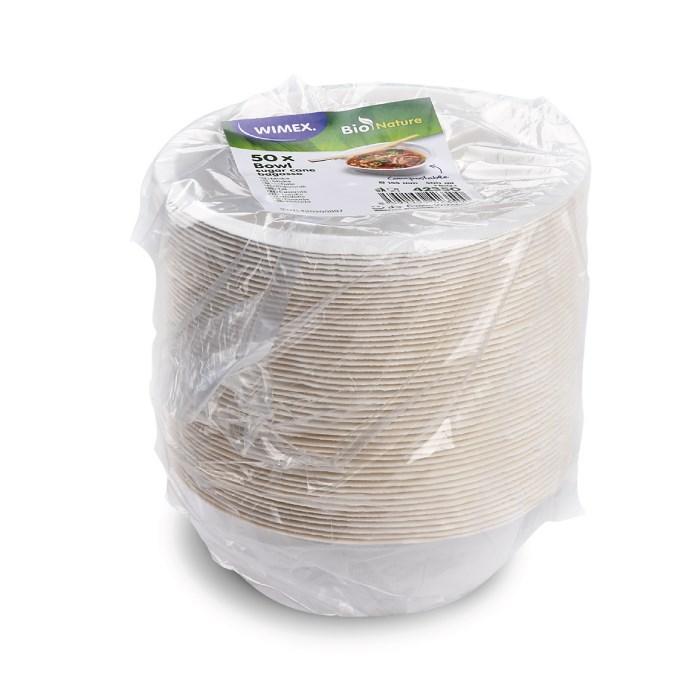 round bowl BIO sugar cane 500 ml, Ø 15.5 x 5.5 cm 50 pcs
