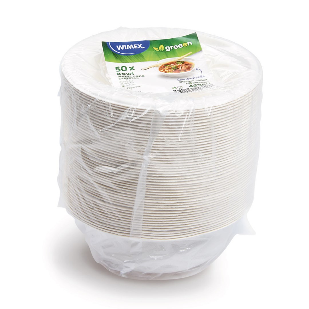 miska guľatá BIO cukrová trstina 500 ml, O 15,5 x 5,5 cm 50 ks