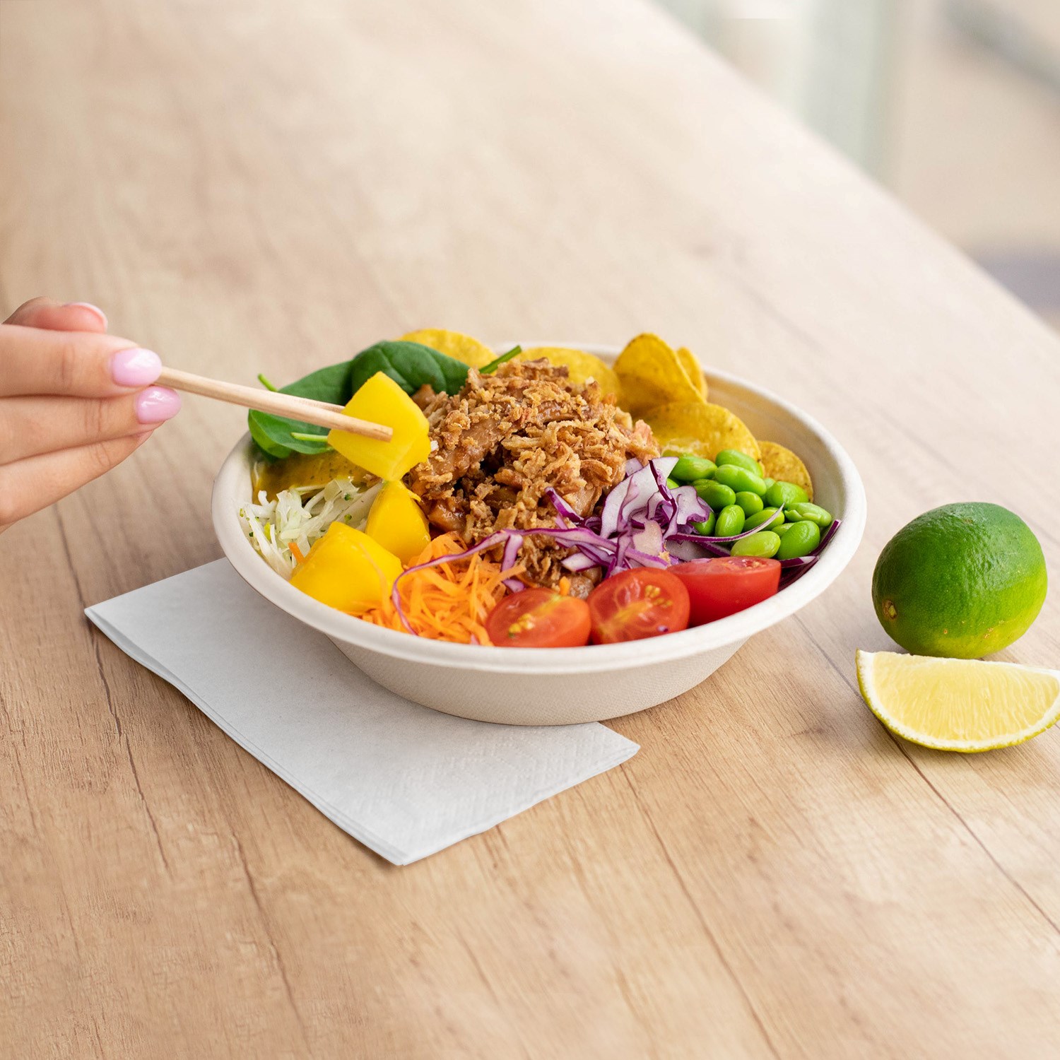 miska guľatá BIO cukrová trstina 500 ml, O 15,5 x 5,5 cm 50 ks