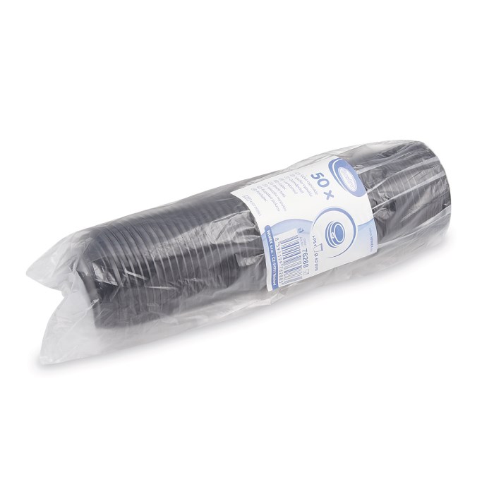 viečko vypuklé čierne pre papierové tégliky priem 62mm 50ks (PS)
