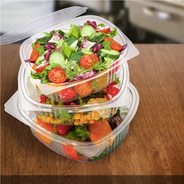 miska oválna s viečkom 2000ml 50ks, PET priehľadná