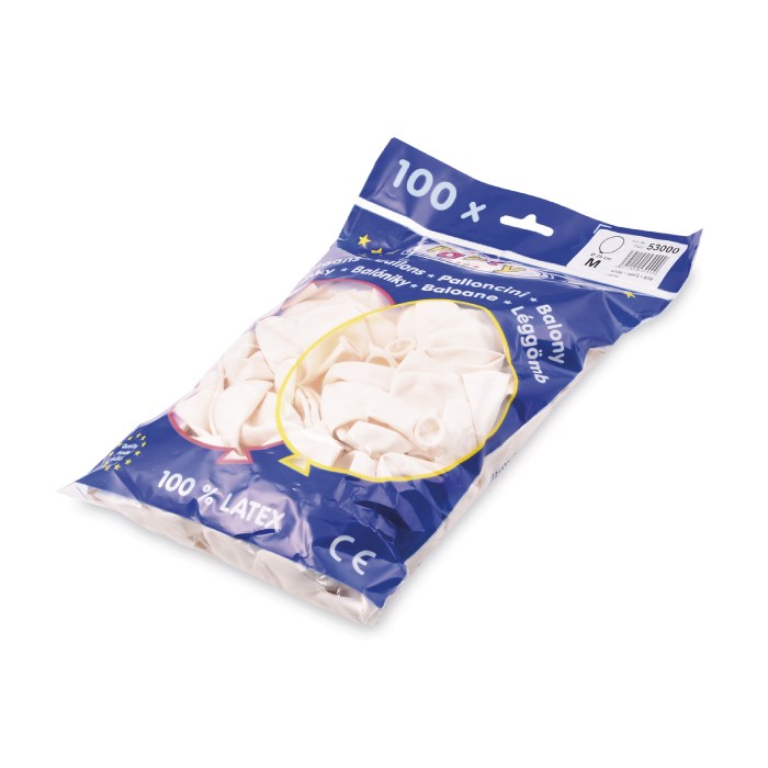 balóniky nafukovacie M 100ks biele