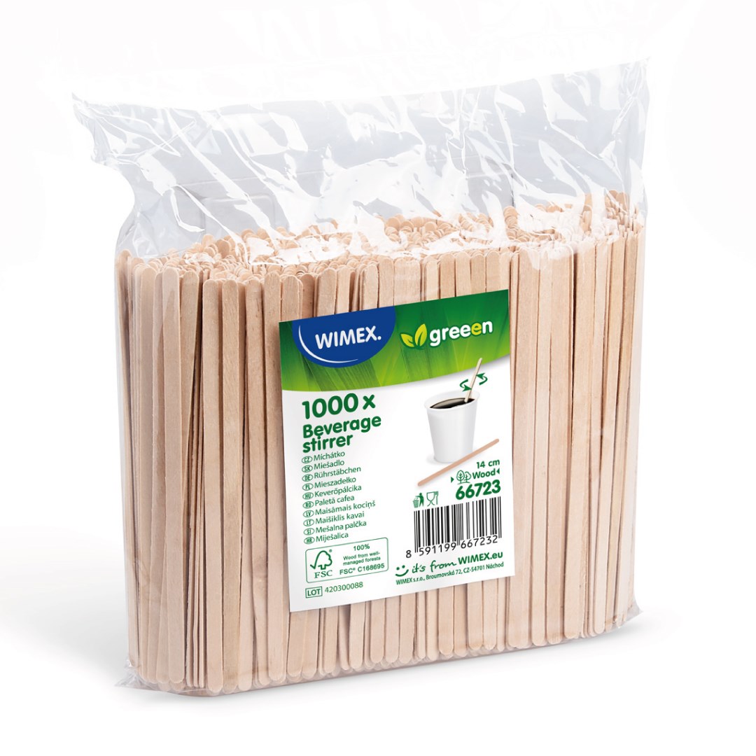 Miešadlá na kávu z dreva 14 cm 1000 ks