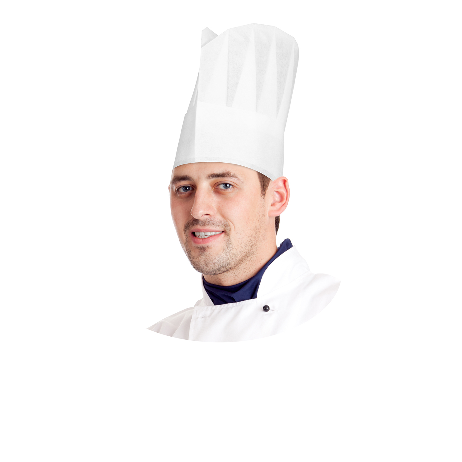 čiapky vysoké 24 cm / 10ks biele papierové HACCP