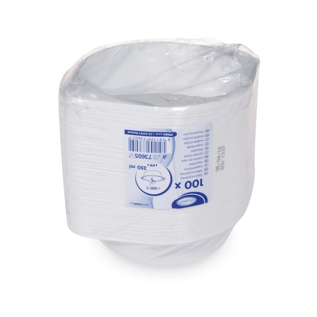 Miska na polievku biela, 350 ml, 100 ks, (PP)
