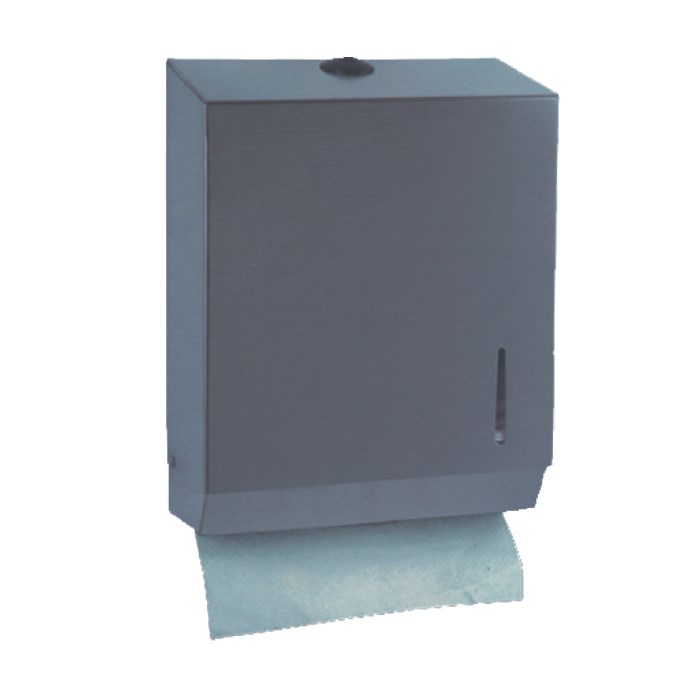 Zásobník na papierové uteráky ZZ, W, nerezový, plastový zámok 300 x 260 x 120 mm (v/š/h)