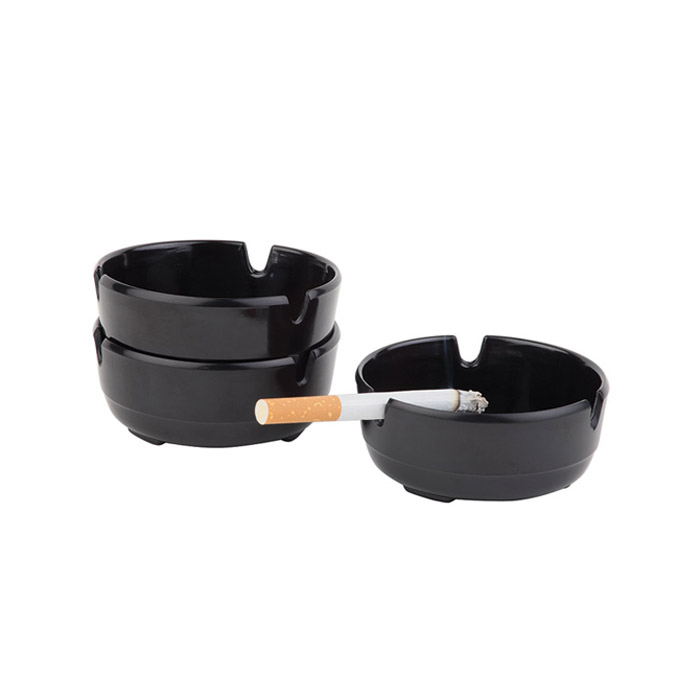 CASUAL melamine ashtray diam. 8 cm, black, 3pcs