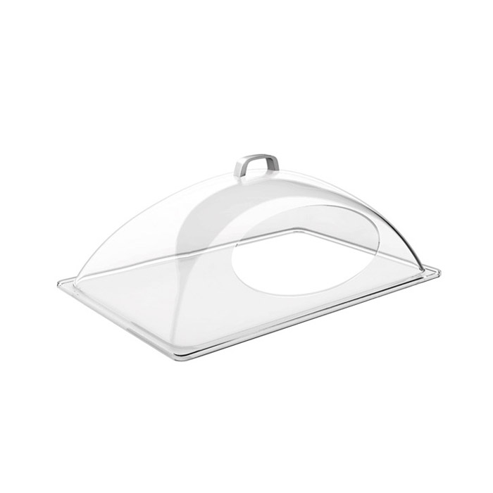 lid GN1/1 54x33 plastic with front cutout