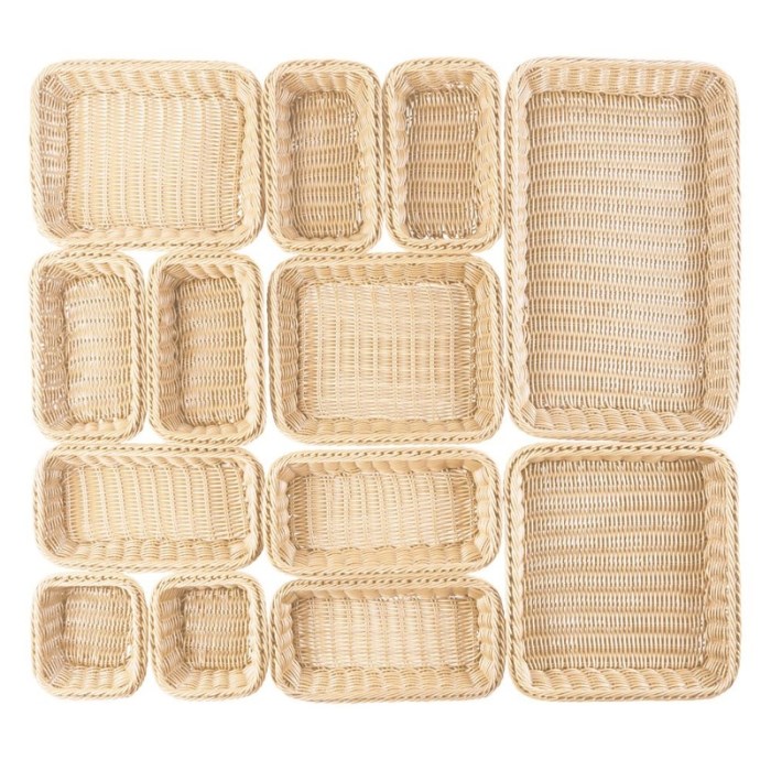 košík na pečivo GN 1/4 26,5 x 16,2 x 6,5 cm polyratan natural